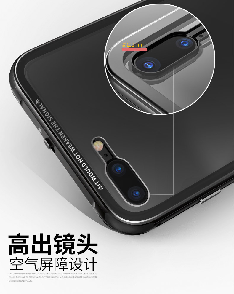 Luphie iGlass Airframe Aluminum Bumper Air Barrier Tempered Glass Back Case Cover for Apple iPhone 8 Plus & iPhone 8