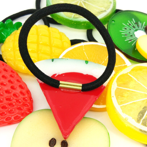 Large simulated fruit slice hair band watermelon pineapple fruit hair rope hair band hair clip 2 yuan store rubber band hair accessories