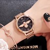 Universal fashionable golden swiss watch, watch strap stainless steel, pink gold