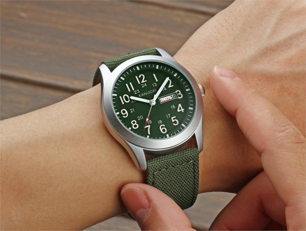 Relógio de quartzo masculino estilo militar clássico nylon_voghion.com