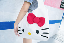 日本同款 可爱卡通 KT 帆布单肩包 手提包 收纳包 休闲包 便携包