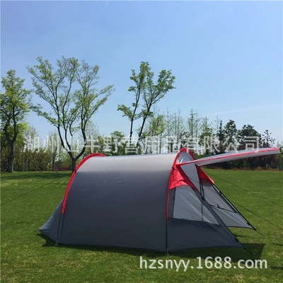 Factory direct outdoor camping equipment rainproof double-layer channel family tent breathable mountaineering multi-person tent