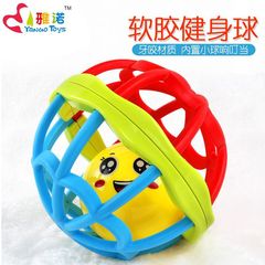 Baby teether educational soft glue colorful hand-caught rolling ball fitness ball learning to crawl intellectual development toys cross-border