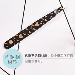 Fang Ling Peach Heart Eyebrow Clamp Stainless Steel Eyebrow Clamp Tweezers for Mustache Pulling Oblique Eyebrow Pliers Bevel Angle Wholesale