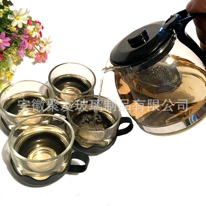 Manufactor wholesale Journey of Love Teapot Five-piece Glass Shuiju suit scented tea tea set business affairs Will pin gift