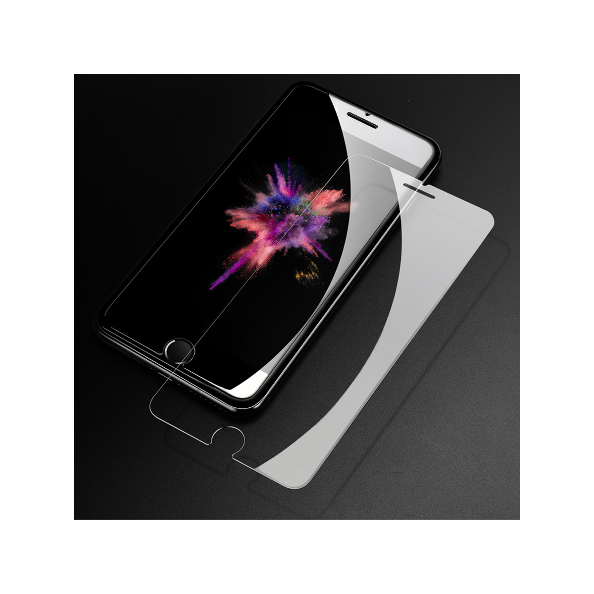 高透光防爆指紋·蘋果鋼化玻璃膜 背貼0.26MM弧邊/iphone7