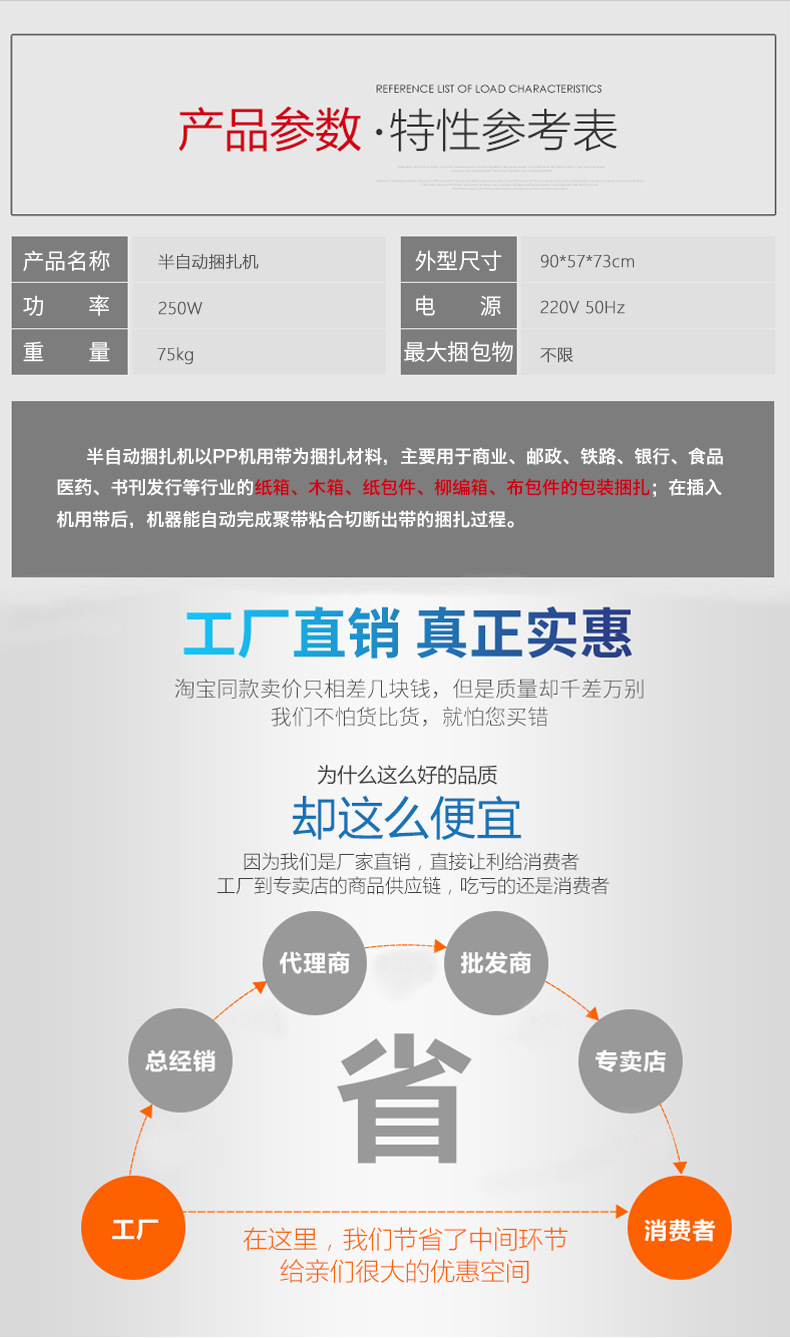 首向机械,半自动高台捆扎机 服装纸箱打包机 pp带打包机 kzb-1