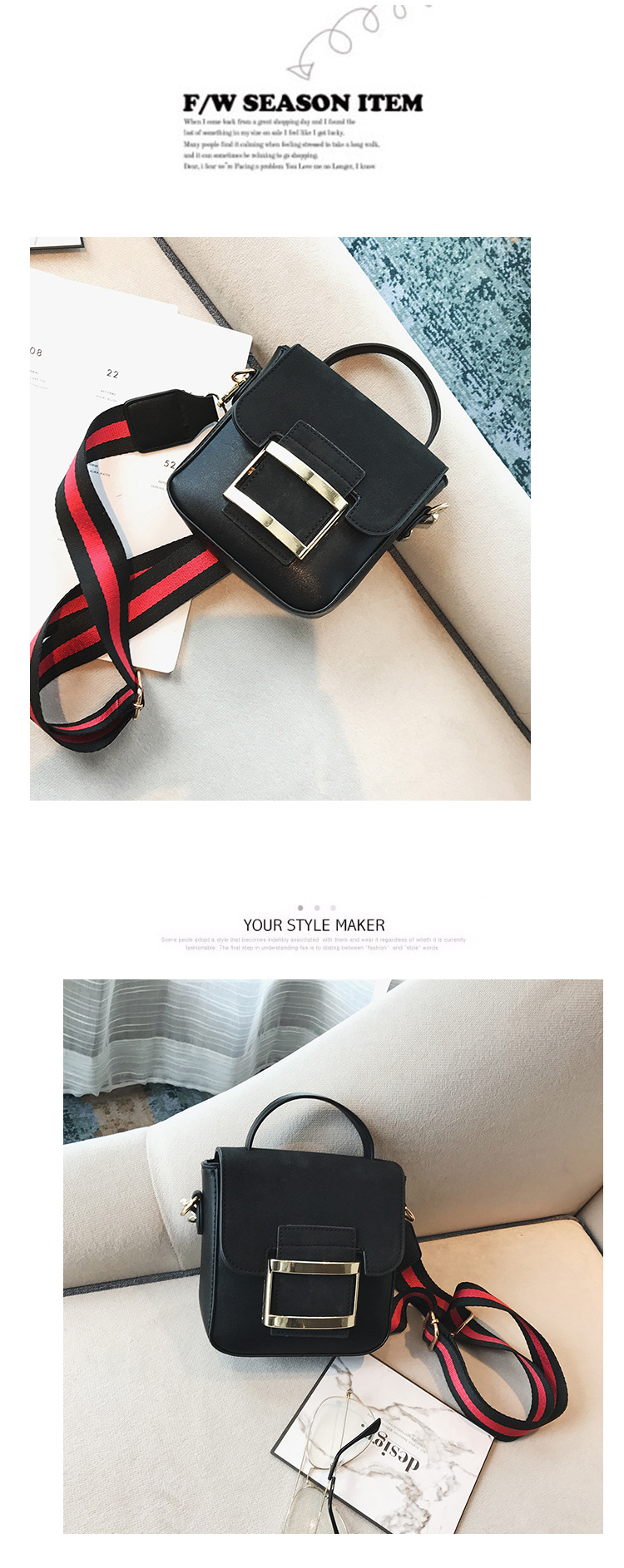 Korean version PUfashion bag (Pink)NHPB0141-Pink