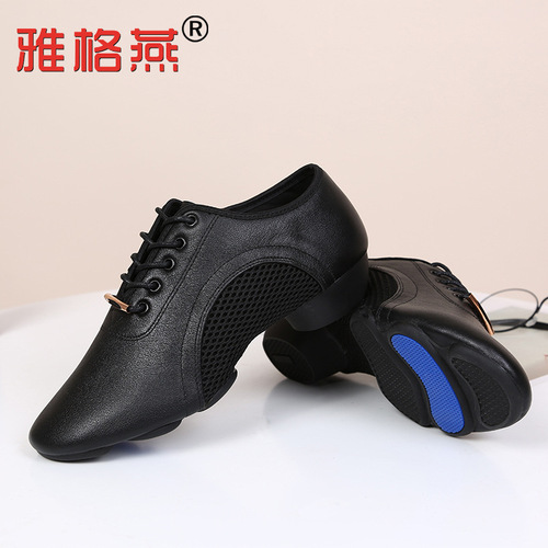 New Dance Shoes Soft Sole Teacher Shoes for Women Navy Dance Shoes Leather Square Dance Shoes Beef Dance Shoes