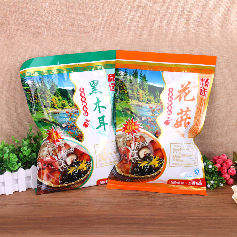 干货香菇自立包装袋花菇茶树菇香菇黑木耳土特产送礼包装袋