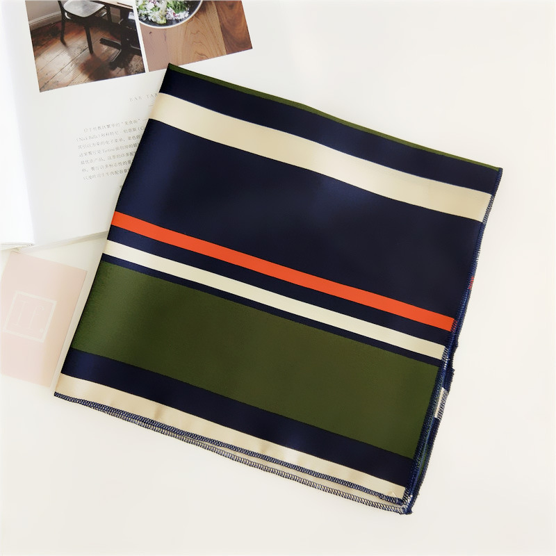 60g Weight Silk Scarf Classification Daily Occasion Satin Material Stripe, Polka Dots, Chains Print Pattern Summer Season Women's Gender Simple Style Style Women's Simple Style Stripe Polka Dots Chains Print Satin Silk Scarf 44