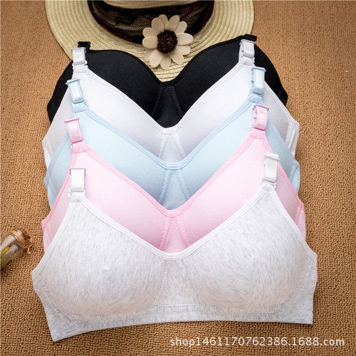 Summer Korean style simple girl underwear junior high school student underwear development period underwear pure cotton no wire bra