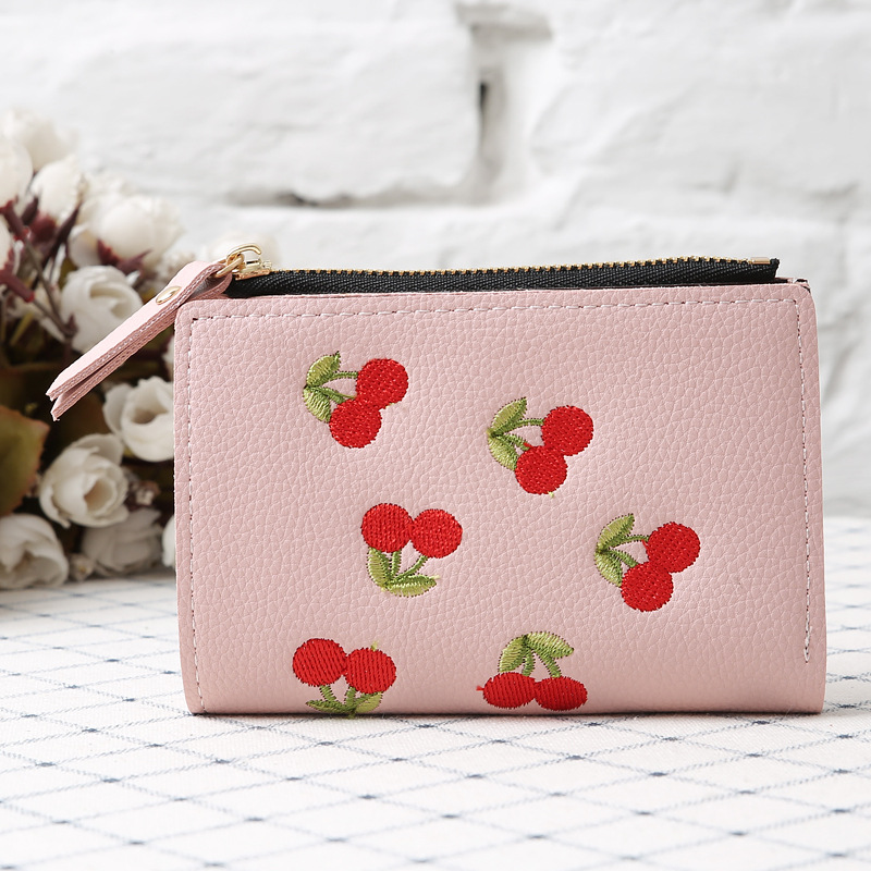 Women's Cherry Pu Leather Zipper Wallets display picture 9