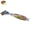 Scraping knife (excluding blade) Men's manual shaver imitation of stable wood pearl light color blue resin hut