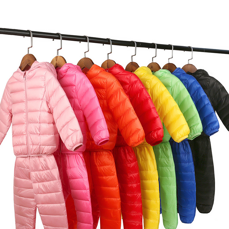 兒童羽絨服套裝寶寶輕薄款白鴨絨小孩上衣褲子嬰兒中童小童兩件套
