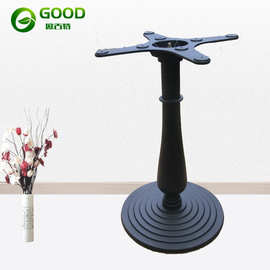 热销款经典花瓶柱桌脚 圆形铸铁黑色茶几底座支架简约快餐厅台脚