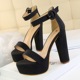 1550-1 Euro-American style thick-heeled super-thin high-heeled shoes Sexy nightclub women's shoes waterproof platform, open-toed leather belt buckle sandals