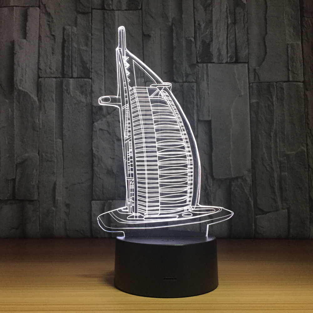 3d 7色触摸led创意小夜灯