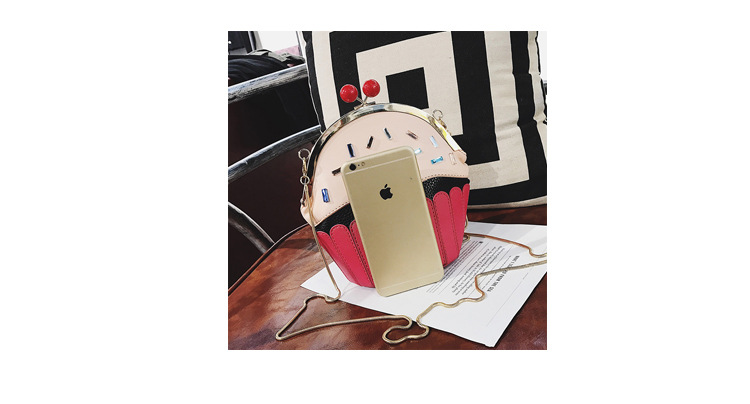Women's Small Pu Leather Ice Cream Cute Bucket Clipped Button Shoulder стиле bag display picture 1