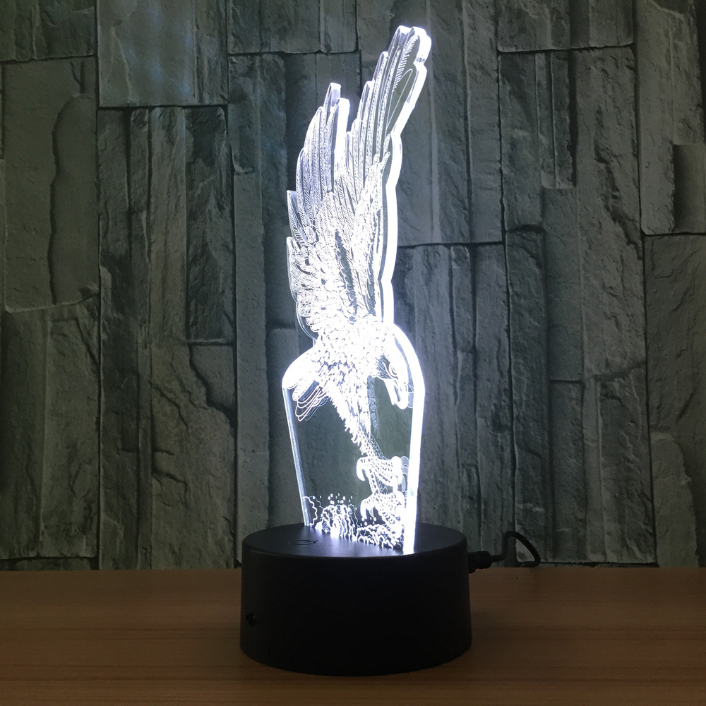 3D创意七彩小夜灯 按键家居卧室USB供电led灯