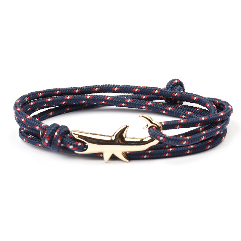 10g Weight Bracelets Classification Alloy, rope Chain Material 1 Piece Quantity Holiday, Daily, Street Occasion Alloy, rope Material Shark Pattern Men's Gender Layered Design Casual, Simple Style Style Casual Simple Style Shark Alloy Rope Layered Men's Bracelets Men's Chain Bracelets 19