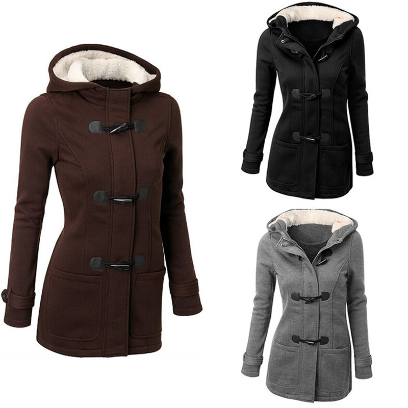 Amazon eBay Wish explosion model large size women's beef buckle pocket hooded long sleeve jacket jacket 556