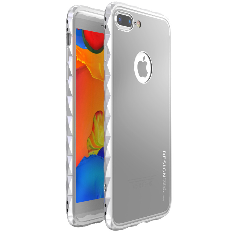 Luphie Diamond Edge Slim Light Aluminum Bumper Frosted PC Back Cover Case for Apple iPhone 8 Plus & iPhone 8