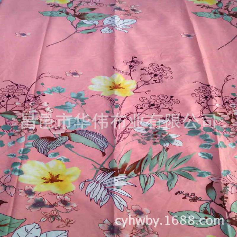 水洗棉涤纶起皱布 3D印花床品面料