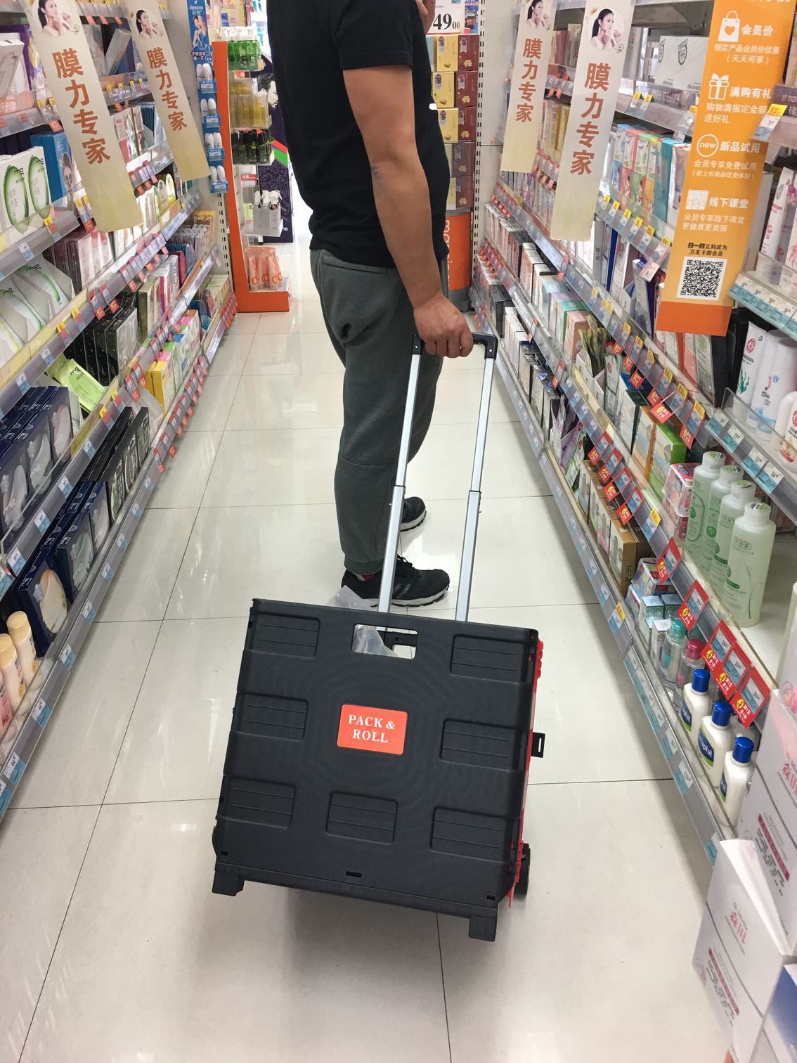 Large Retail Grocery Shopping Cart Folding Shopping Cart Trolley Tow Car Hand Trolley for the Elderly Grocery Shopping Cart Trolley