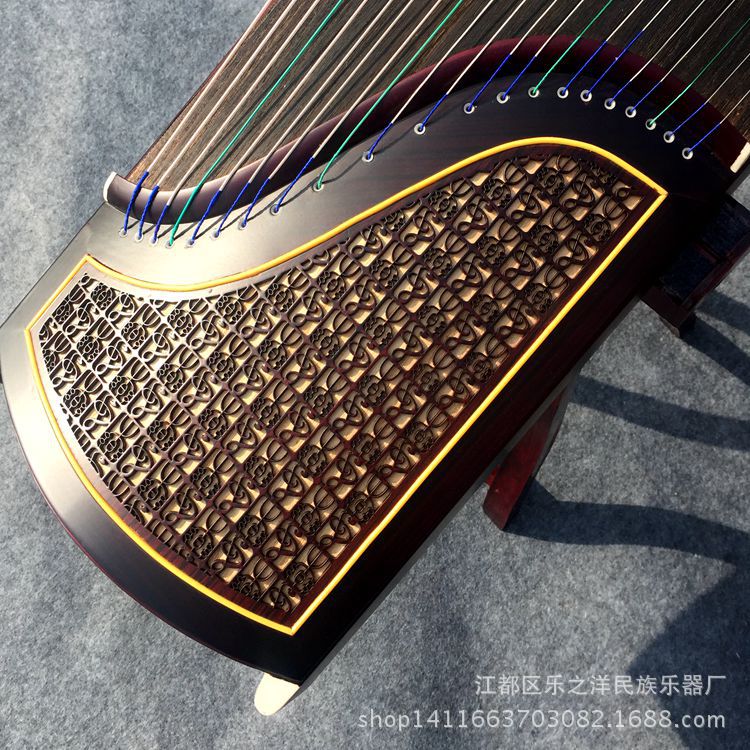 Yangzhou zither factory wholesale direct selling zither red sandalwood window flower professional performance test teaching zither