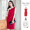 Summer dress sleevless, round collar, fitted