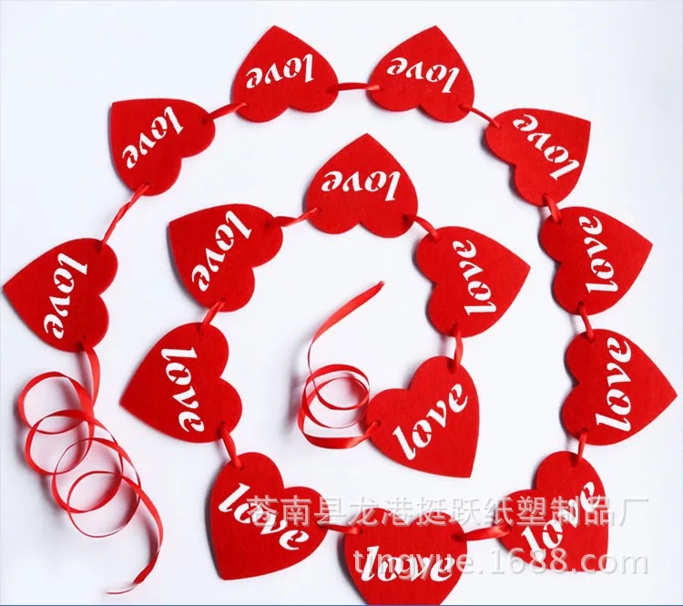 情人节红色爱心Love彩卡拉花 婚庆挂旗 派对 DIY 标签 包装 装饰