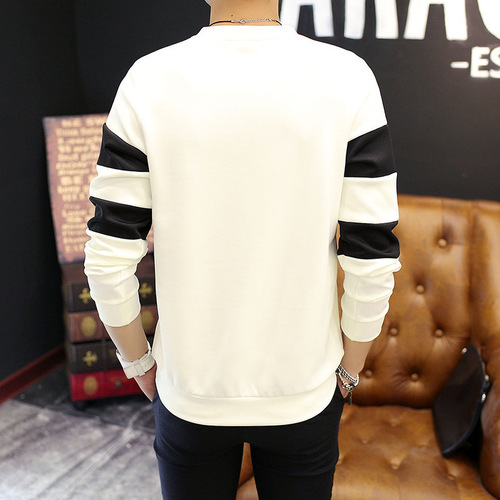 Spring Men's Striped Crew Neck T-Shirt Men's Long Sleeve T-Shirt Unisex Youth Clothing Stylish One Piece
