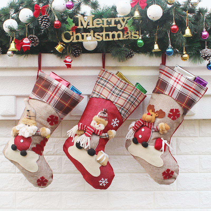 Christmas decorations, decorations, New Year gifts, Santa Claus socks, socks, sock gift bags
