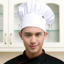 創意款廚師帽棉白色蛋糕店布帽酒店服務員廚師工作帽百褶蘑菇帽