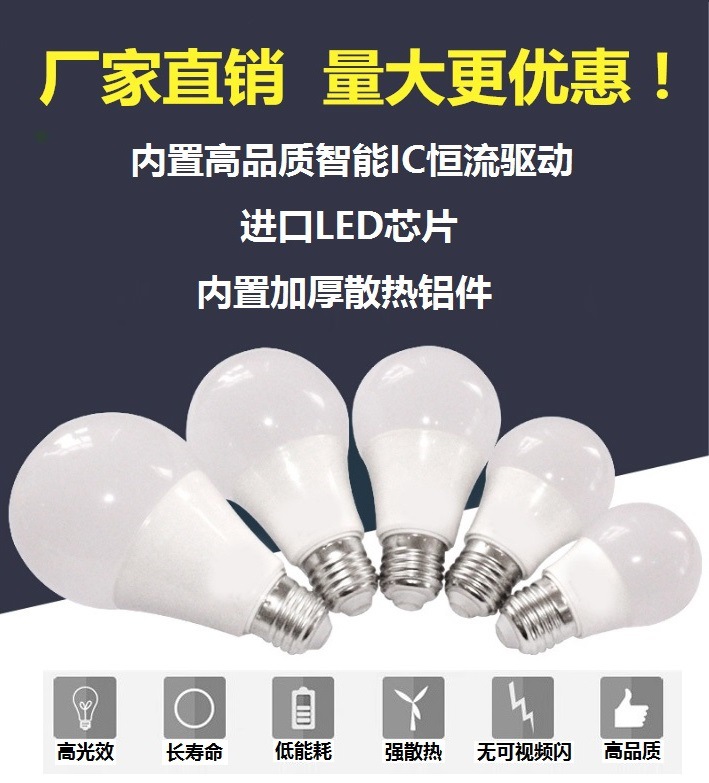 批发LED塑包铝球泡5w 7w 9w 12w 15w 18W恒流源110v 220v e27 e14|ms