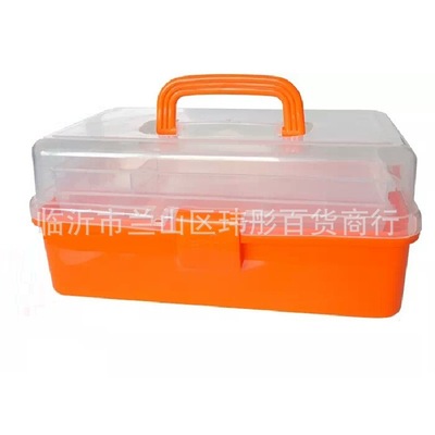 671 transparent Plastic hold-all multi-function Three Toolbox Plastic fold Storage box transparent hold-all