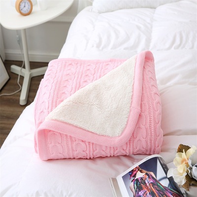 fashion new pattern AB edition comfortable Knitted blanket Cashmere Skin-friendly Cotton velveteen Nap blanket Lap blanket air conditioner Blanket