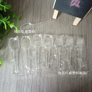 Поставка маленькая пилообразная пластиковая ложка прозрачная пластиковая ложка из полипропилена одноразовая пластиковая ложка