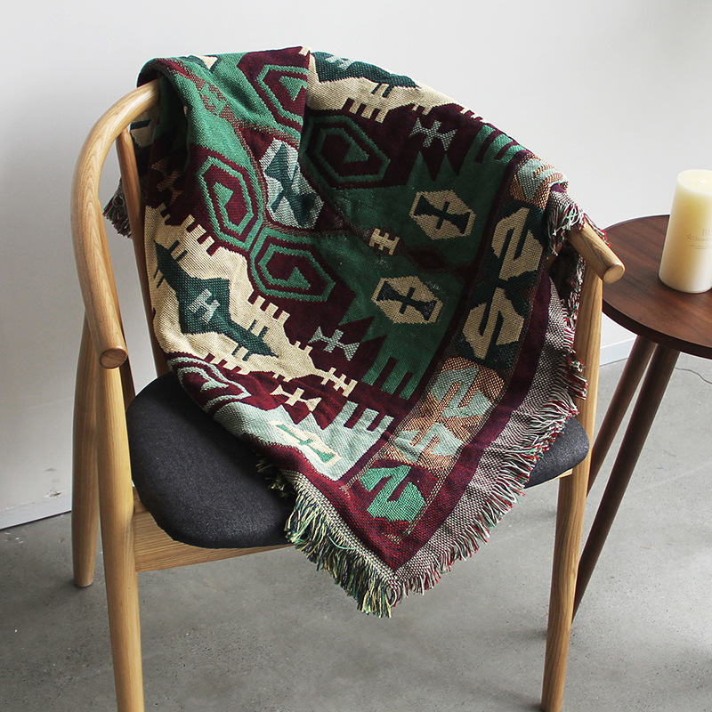 北欧几何沙发垫沙发布布艺沙发巾多功能毯线装饰毯子