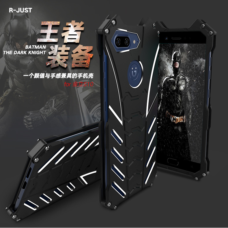 R-Just Batman Shockproof Aluminum Shell Metal Case with Custom Stent for Gionee S10