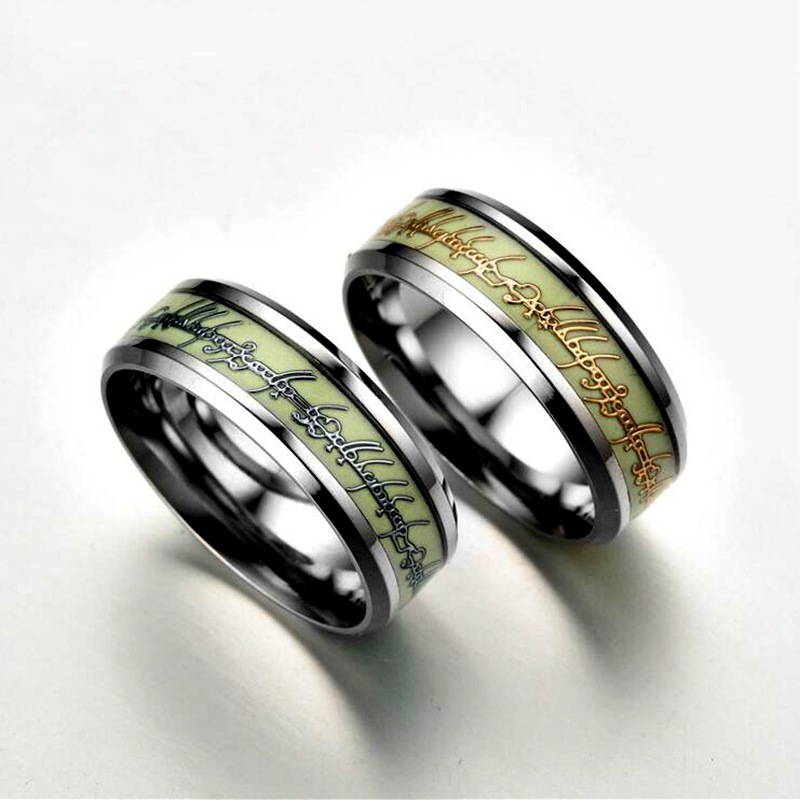 Cross-border Ornament Stainless Steel Luminous Ring Fluorescent Stall Supply Titanium Steel Magic Ring The Lord Of The Rings Wholesale display picture 8