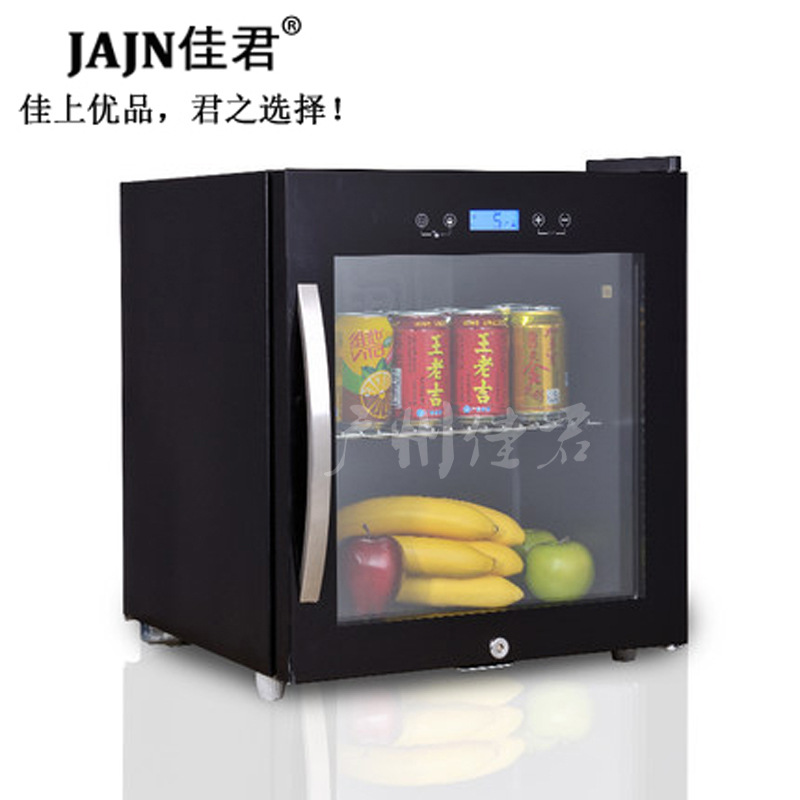 JAJN/佳君 50L小型家用压缩机恒温冷藏冰吧 留样柜玻璃门冰箱热销