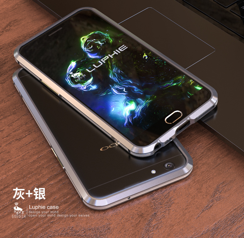 Luphie Bicolor Blade Sword Slim Light Aluminum Bumper Metal Shell Case for OPPO A59s & OPPO A59