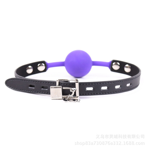 Factory direct supply of erotic flirting toys silicone mouth ball restraint leather mouth shackles adult mouth plug alternative soft ball mouth ball