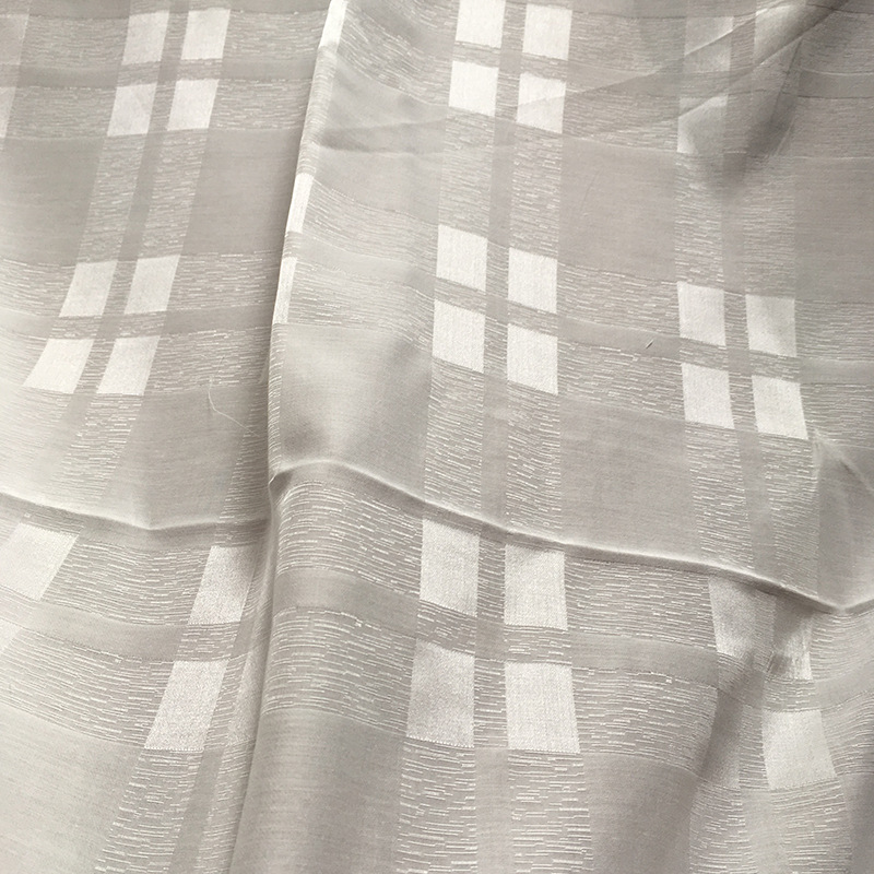 丝棉花绸批发 纯色桑蚕丝交织丝绸布料 真丝提花裙子时装面料定