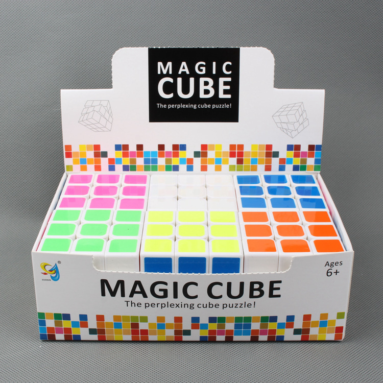 厂家直销国骏新结构H823三阶圆角竞速智力魔方四色混装六只盒装|ms