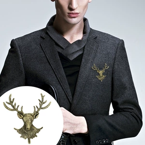 Christmas Deer Alloy Men's Brooch for Men and Women, XZ076, Multi-functional, Gift