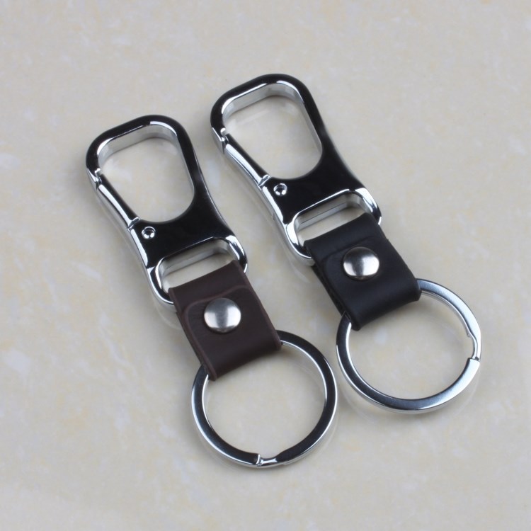 真皮金属钥匙扣 不锈钢圈锁匙扣 汽车钥匙链创意礼品