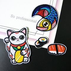 Love Ze Bu Tie Computer Embroidered Patch Money Cat Embroidery Patch Fashion Accessory Wholesale